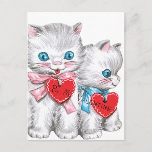 Cartão Postal De Festividades Namorados White Kittens