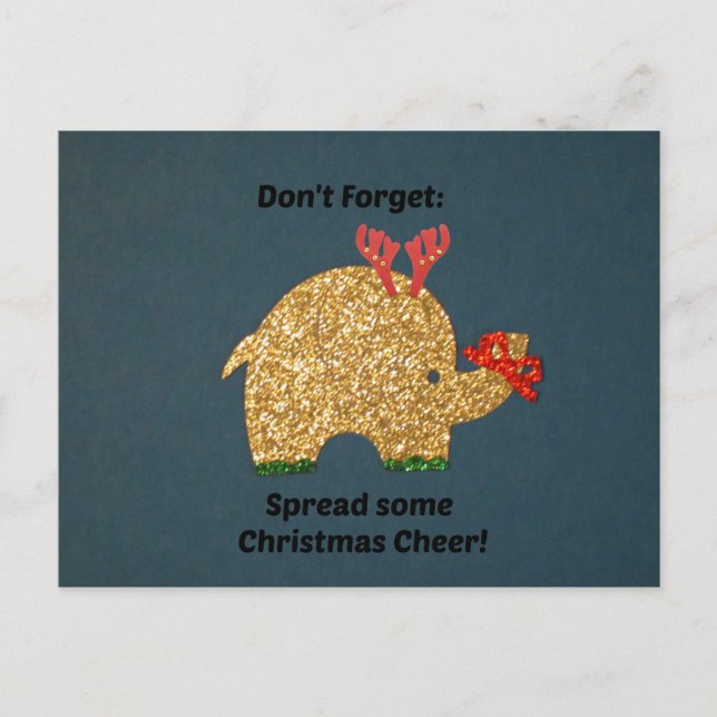 Cartão Postal De Festividades Não esqueça: Espalhe algum elogio do Natal! (Frente)