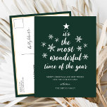 Cartão Postal De Festividades Não Foto do Roteiro Verde da Época Mais Maravilhos<br><div class="desc">Cartão-postal de Férias Moderno Não Fotografado com Script Verde da Época Mais Maravilhoso do Ano. Mande Cartões de natal para seus entes queridos com este Cartão Feriado Festivo e Moderno. Todos os textos estão pré-organizados para que você personalize fácil e rapidamente com seus próprios detalhes. Feliz Feriados!</div>