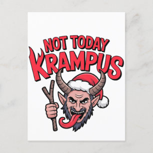 Cartão Postal De Festividades Não Hoje Krampus Natal Divertido Krampus Malvado 