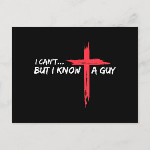 Cartão Postal De Festividades Não posso, mas conheço uma Cara Jesus cruzando Chr