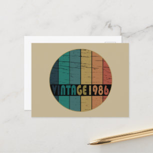 Cartão Postal De Festividades nascer de aniversário de 1986