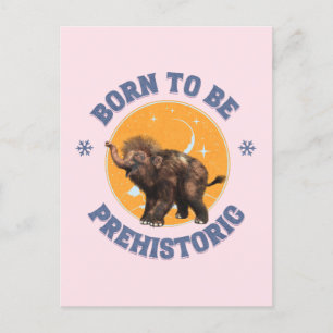 Cartão Postal De Festividades Nascer de ser pré-histórica Wooly Mammoth Baby