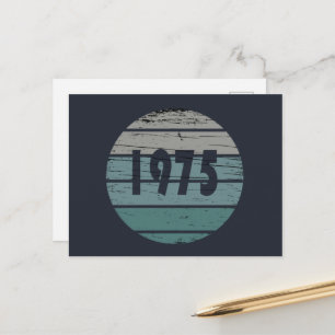 Cartão Postal De Festividades Nascer em 1975 vintage 50th festa de aniversário