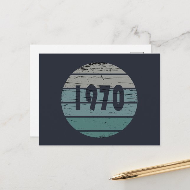 Cartão Postal De Festividades Nascer em presente de aniversário de 1970 (Frente/Verso In Situ)