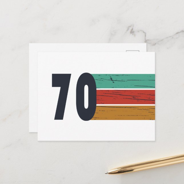 Cartão Postal De Festividades Nascer em presente de aniversário de 1970 (Frente/Verso In Situ)