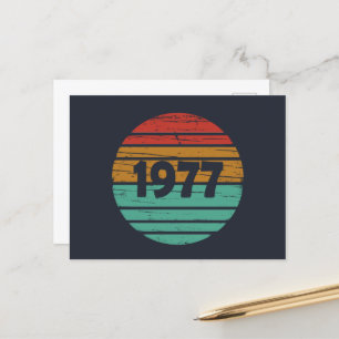Cartão Postal De Festividades Nascer em presente de aniversário de 1977