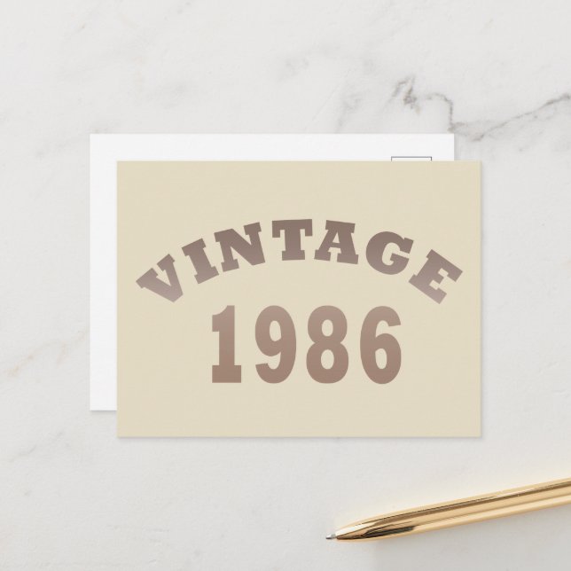 Cartão Postal De Festividades Nascer em presente de aniversário de 1986 (Frente/Verso In Situ)