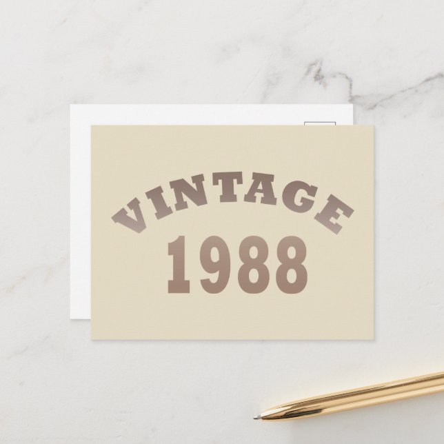 Cartão Postal De Festividades nascer em presente de aniversário de 1988 (Frente/Verso In Situ)