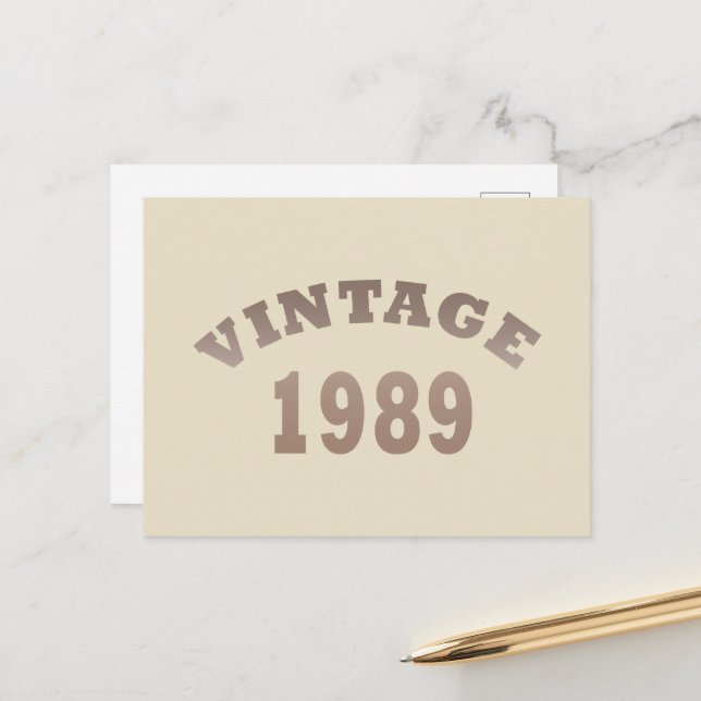 Cartão Postal De Festividades nascer em presente de aniversário de 1989 (Frente/Verso In Situ)