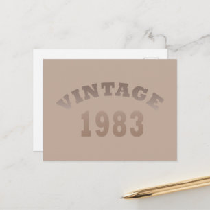 Cartão Postal De Festividades Nascida em 1983 elegante moderno vintage aniversár