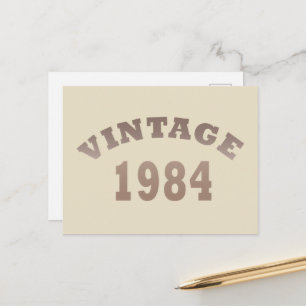 Cartão Postal De Festividades Nascida em 1984 elegante moderno vintage aniversár