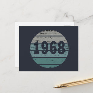 Cartão Postal De Festividades Nascido em 1968 aniversário vintage 