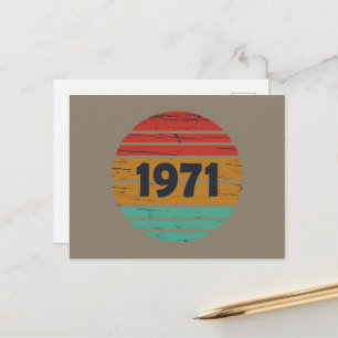 Cartão Postal De Festividades Nascido em 1971 aniversário vintage