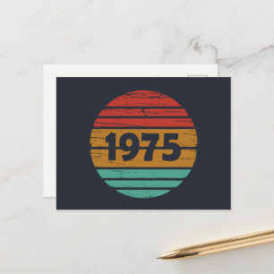 Cartão Postal De Festividades Nascido em 1975 aniversário vintage