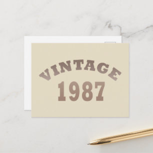 Cartão Postal De Festividades Nascido em 1987 elegante moderno vintage aniversár