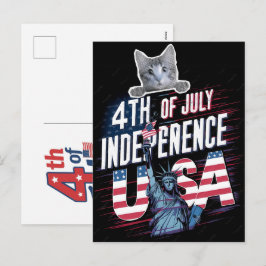 Cartão Postal De Festividades Nascido no dia 4 de julho, uma celebração patrióti