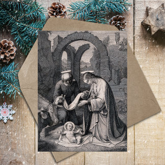 Cartão Postal De Festividades Nascimento da Cena de Natal Cristã Cristo