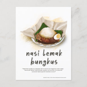 Cartão Postal De Festividades Nasi Lemak Bungkus Malásia