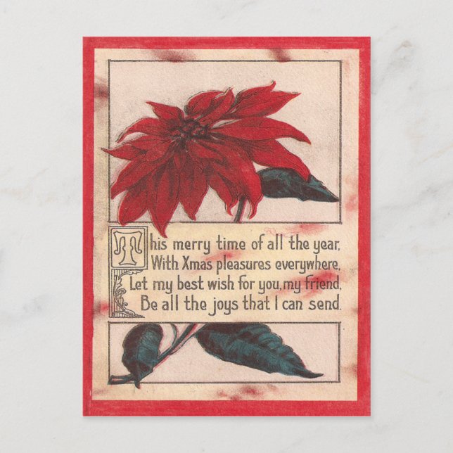 Cartão Postal De Festividades Natais vintages (Frente)