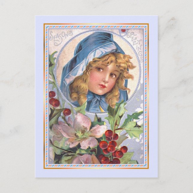 Cartão Postal De Festividades Natais vintages (Frente)