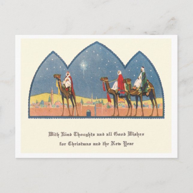 Cartão Postal De Festividades Natais vintages (Frente)