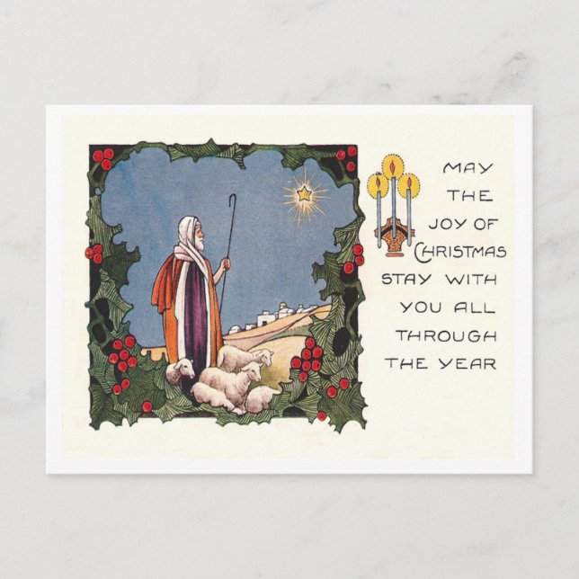 Cartão Postal De Festividades Natais vintages (Frente)