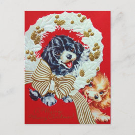 Cartão Postal De Festividades Natais vintages Adoráveis Cuppies de Panelas de Co