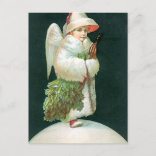 Cartão Postal De Festividades Natais vintages Angel Girl