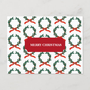 Cartão Postal De Festividades Natais vintages Berry Wreath Holiday