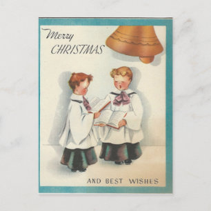 Cartão Postal De Festividades Natais vintages Coro Boys