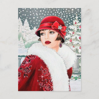 Cartão Postal De Festividades Natais vintages de arte festiva deco