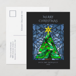 Cartão Postal De Festividades Natais vintages De Vidro Estampado