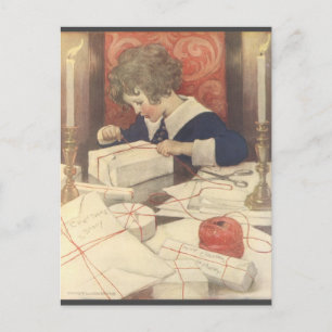 Cartão Postal De Festividades natais vintages Eve Child, Jessie Willcox Smith
