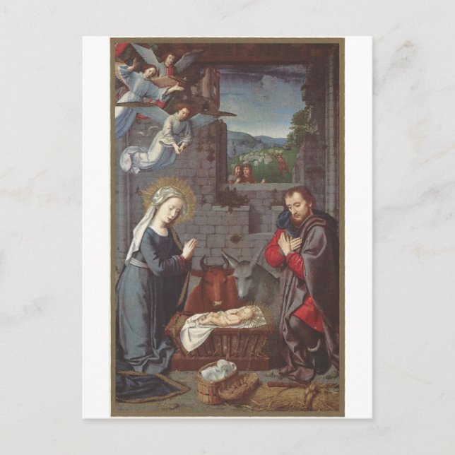 Cartão Postal De Festividades Natais vintages Natividade (Frente)