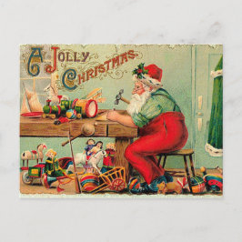 Cartão Postal De Festividades Natais vintages no Workshop Papai noel