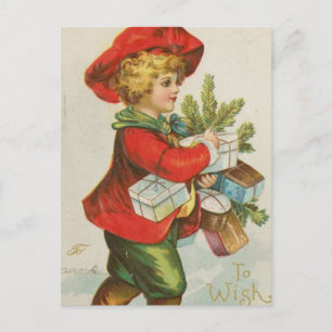 Cartão Postal De Festividades Natais vintages Ofertas para Criança