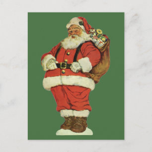 Cartão Postal De Festividades Natais vintages, Papai Noel Vitoriano com Brinqued