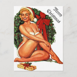 Cartão Postal De Festividades Natais vintages Pinup Girl