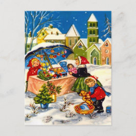 Cartão Postal De Festividades Natais vintages retrorreflectores, presentes de co