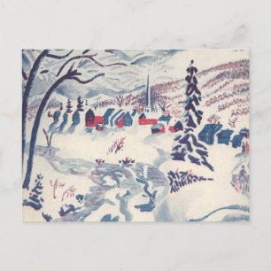 Cartão Postal De Festividades Natais vintages, Winter Village Snowscape Snow