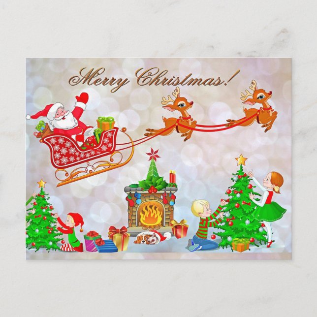 Cartão Postal De Festividades Natal (Frente)
