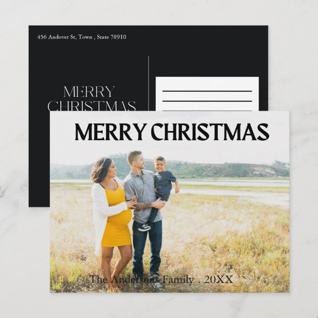 Cartão Postal De Festividades Natal 1 - Feriado da família de fotos (Frente/Verso)