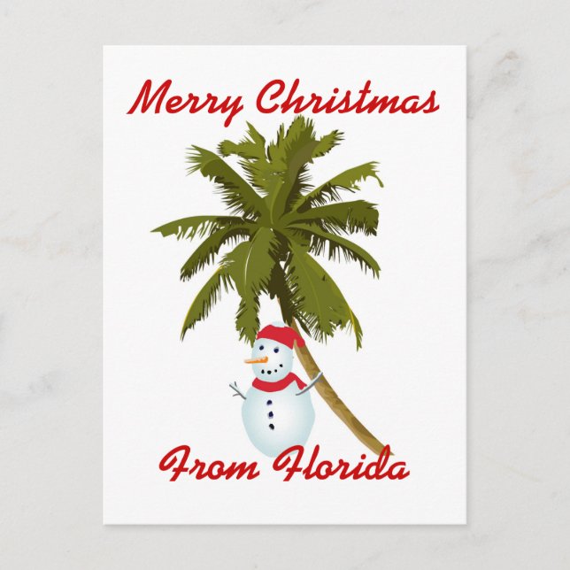 Cartão Postal De Festividades Natal alegre de Florida (Frente)