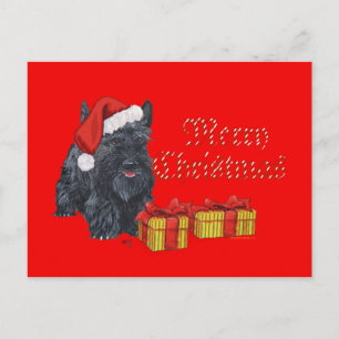 Cartão Postal De Festividades Natal Alegre Scottie