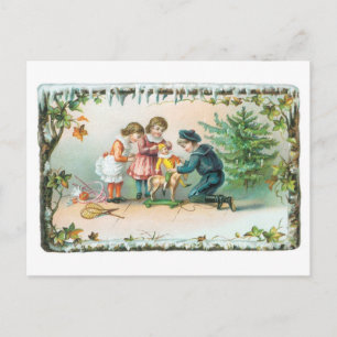 Cartão Postal De Festividades Natal antigo