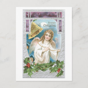 Cartão Postal De Festividades Natal antigo, Angel