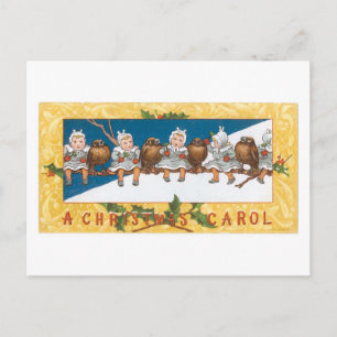 Cartão Postal De Festividades Natal antigo, bebês