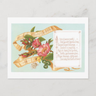 Cartão Postal De Festividades Natal antigo, Flor