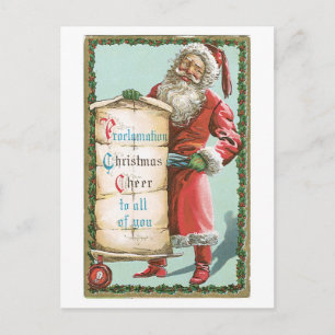 Cartão Postal De Festividades Natal antigo, Papais noeis